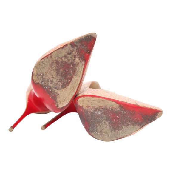 CHRISTIAN LOUBOUTIN Pumps Leather Beige Watersnake SO KATE 120mm Heels 38 $845 - Picture 14 of 14